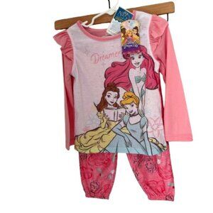Disney Princess 2 Piece Flame Resistant Pajama Sleepwear Set Girl's Size 4 T